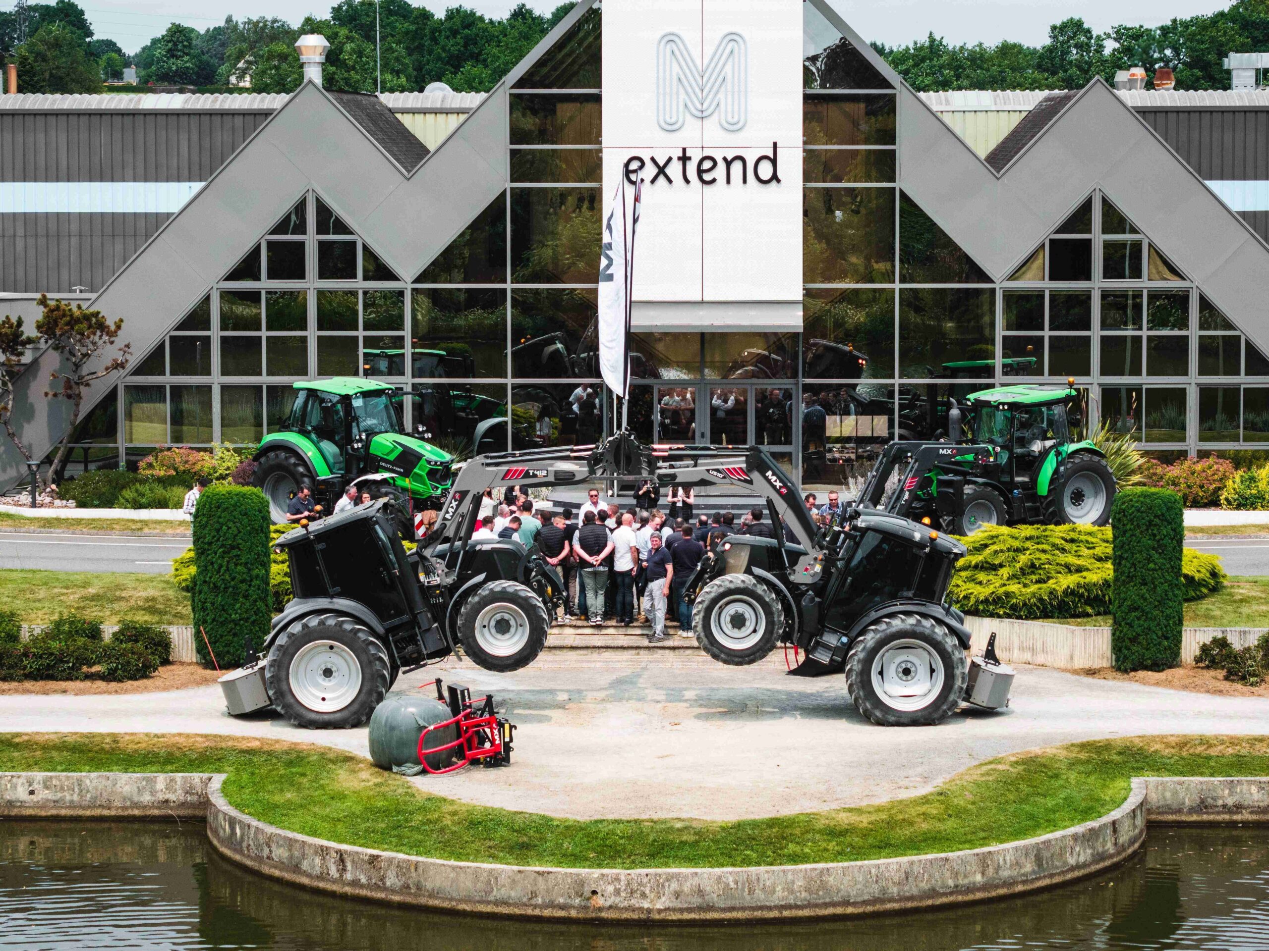 Aerial view of the M-Extend site in Acigné with a tractor setup